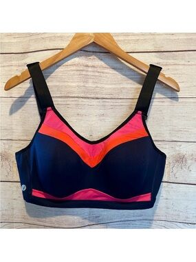 Lane Bryant LIVI High Impact Underwire Sports Bra 40DD NWOT Pink Orange Blue